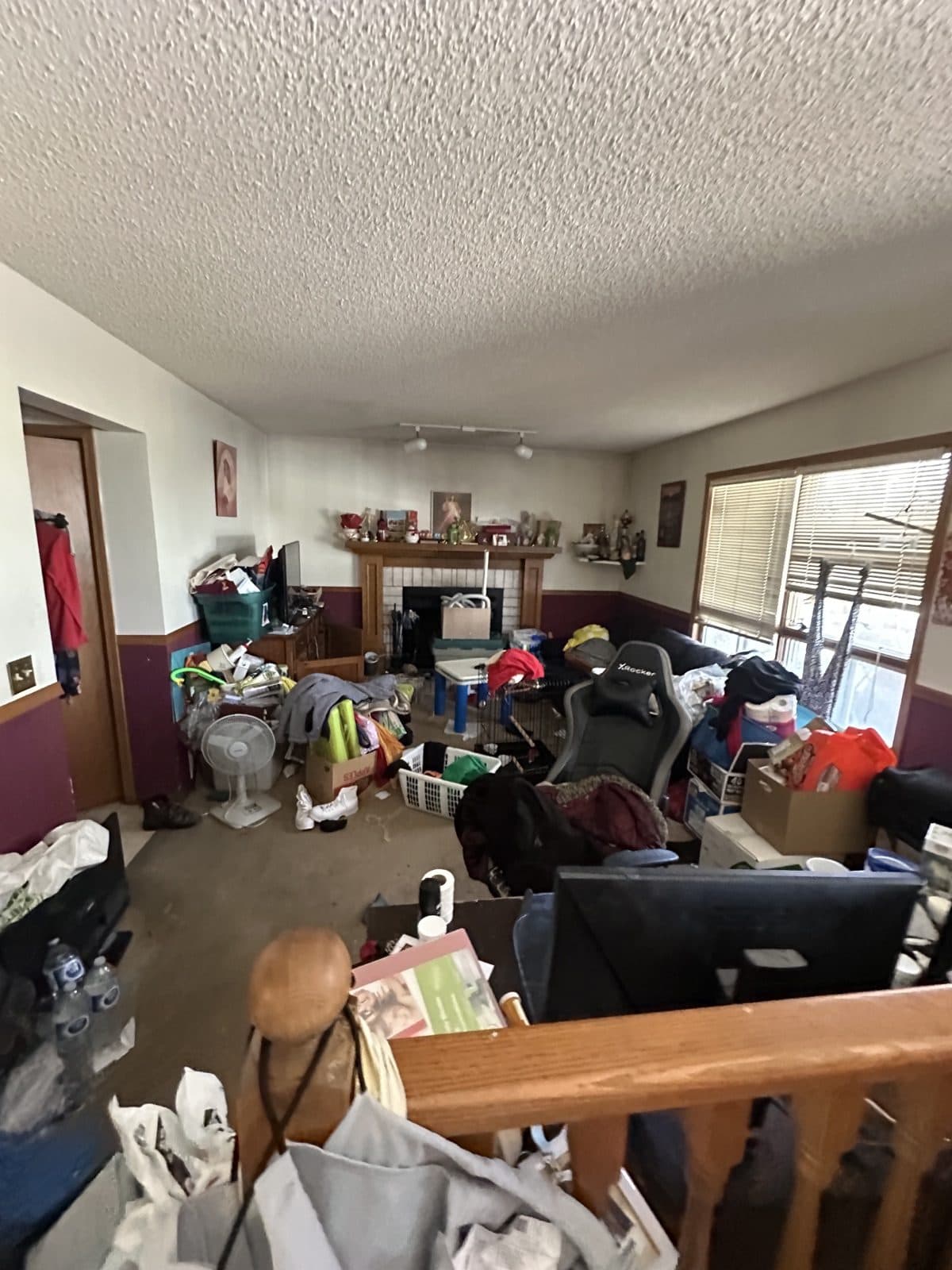 Cluttered living room we can buy as-is